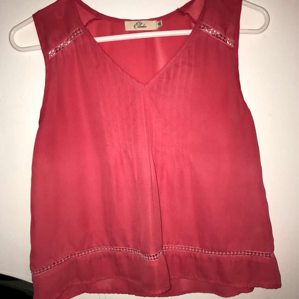 Pink Sleeveless Cropped Blouse